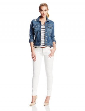 Jean jacket white pants – New Fashion Photo Blog